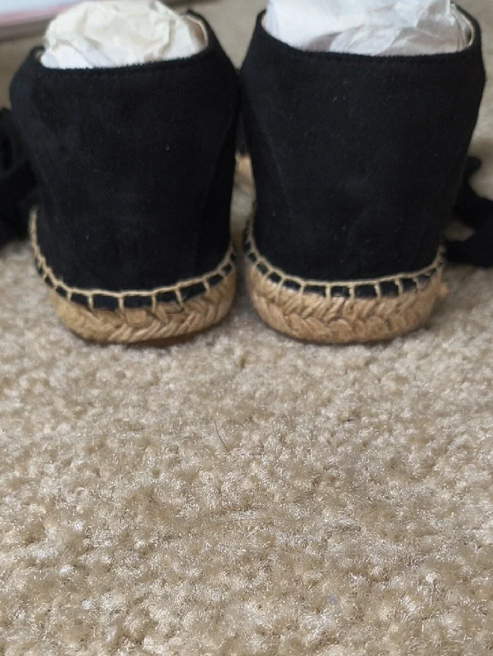 Soda Black Espadrille Tie-Ankle Gladiator Flats Size 7.5 T12 - Picture 5 of 7